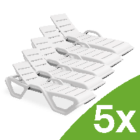 Leżaki basenowe MONOBLOCK White ZESTAW 5 SZTUK New - Bjorkka