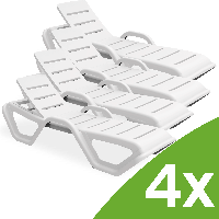 Leżaki do ogrodu MONOBLOCK White ZESTAW 4 SZTUK New - Bjorkka