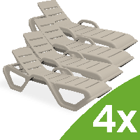 Leżaki ogrodowe MONOBLOCK Taupe ZESTAW 4 SZTUK New - Bjorkka