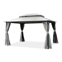 Pawilon do ogrodu z moskitierą i zasłonami VANCOUVER 3x4 Light Grey - Hardmaister