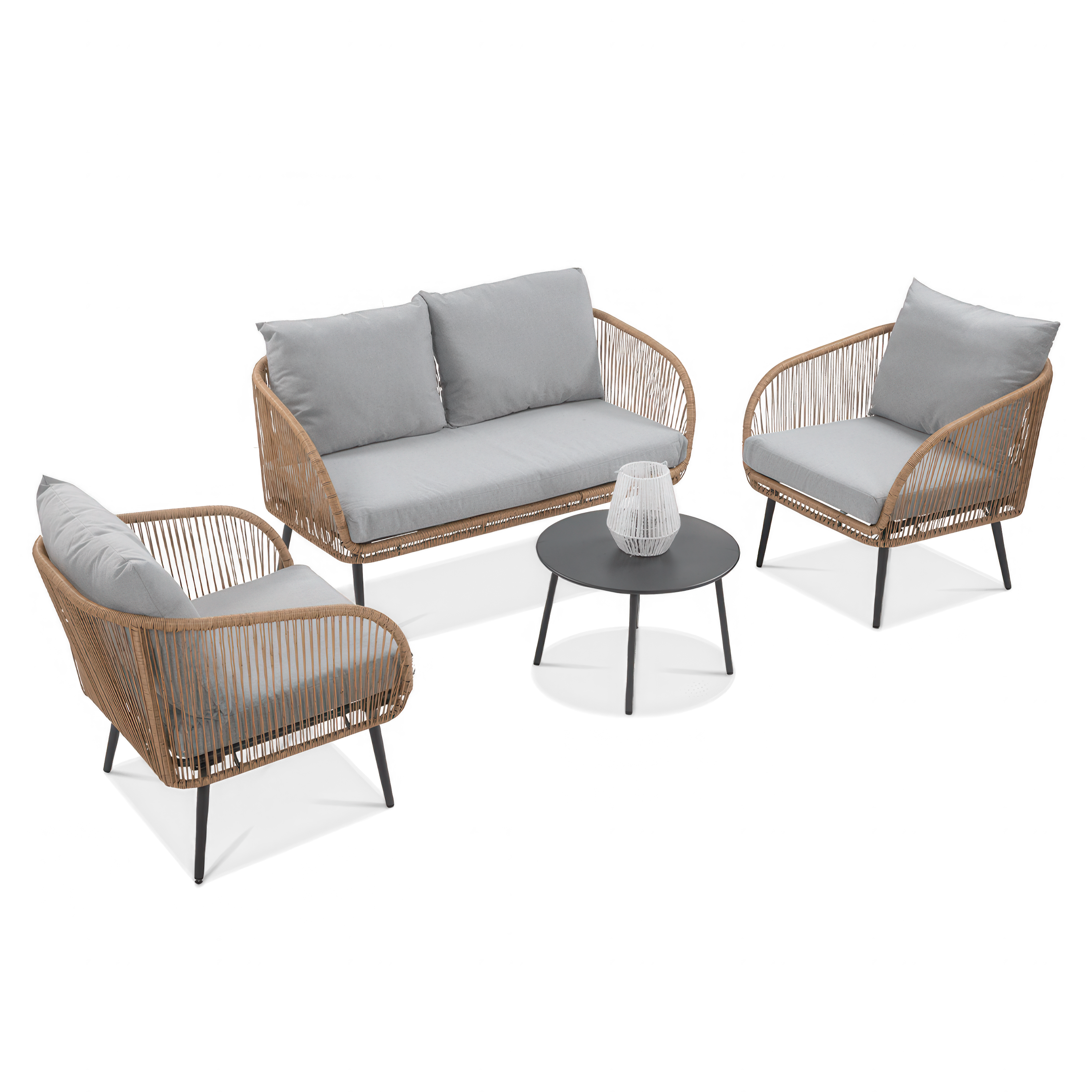 Komplet wypoczynkowy FORTE CAFFE Nature/Grey - Focus Garden