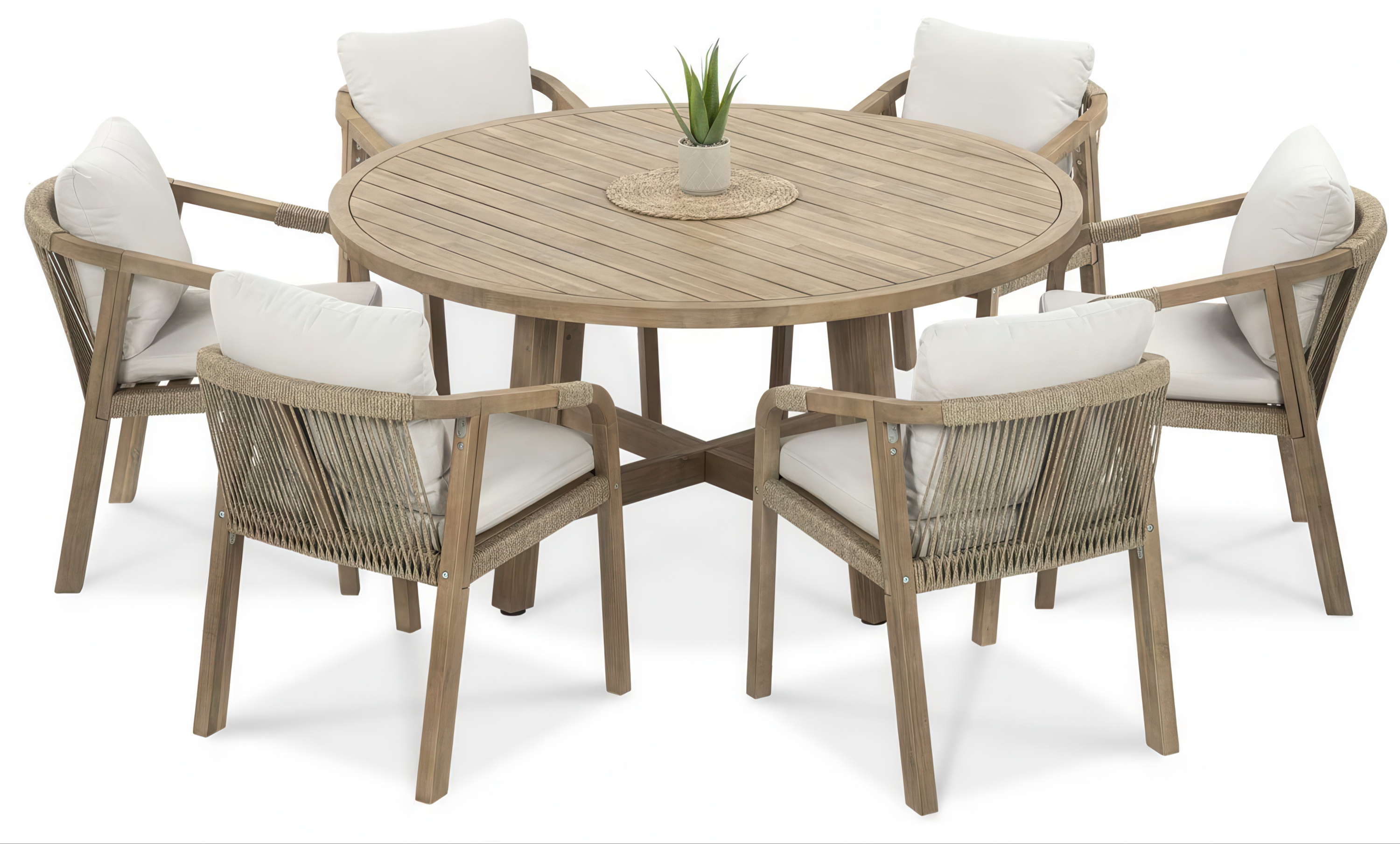 Luksusowy drewniany zestaw jadalniany do ogrodu MARIGOLD