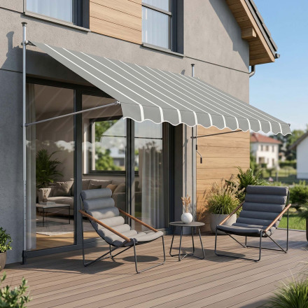 Markiza balkonowa EASY Grey/White 300x130cm - Focus garden