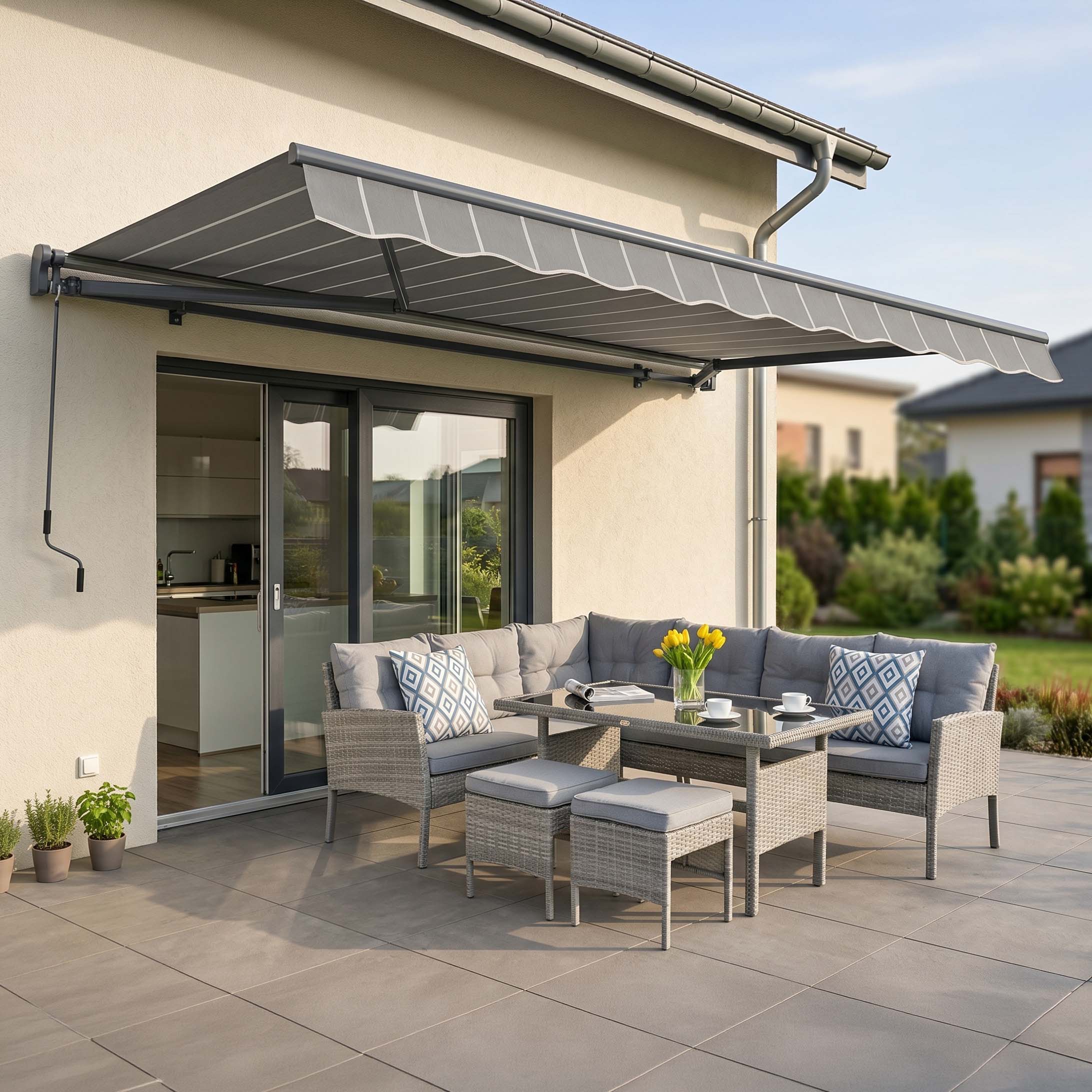 Markiza tarasowa CLASSIC 450x300, Grey/White - Gutroof