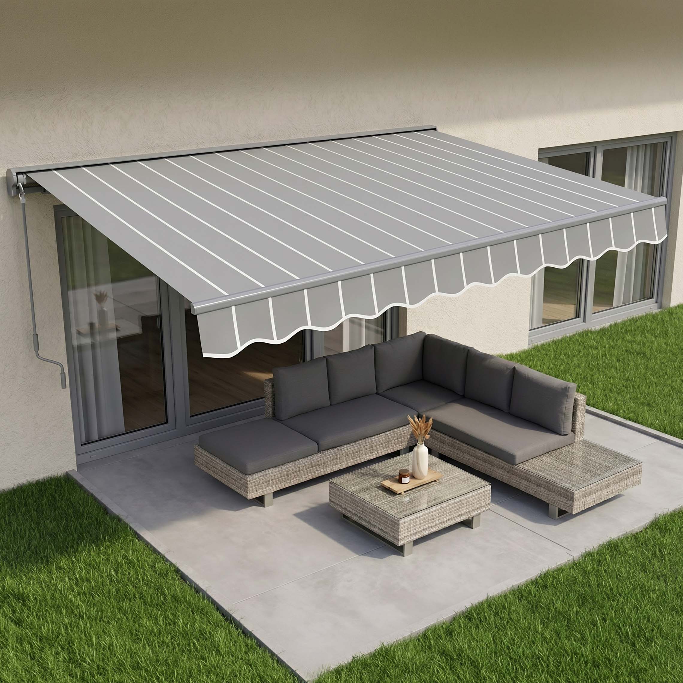 Markiza tarasowa CLASSIC 500x300 Grey/White - Gutroof