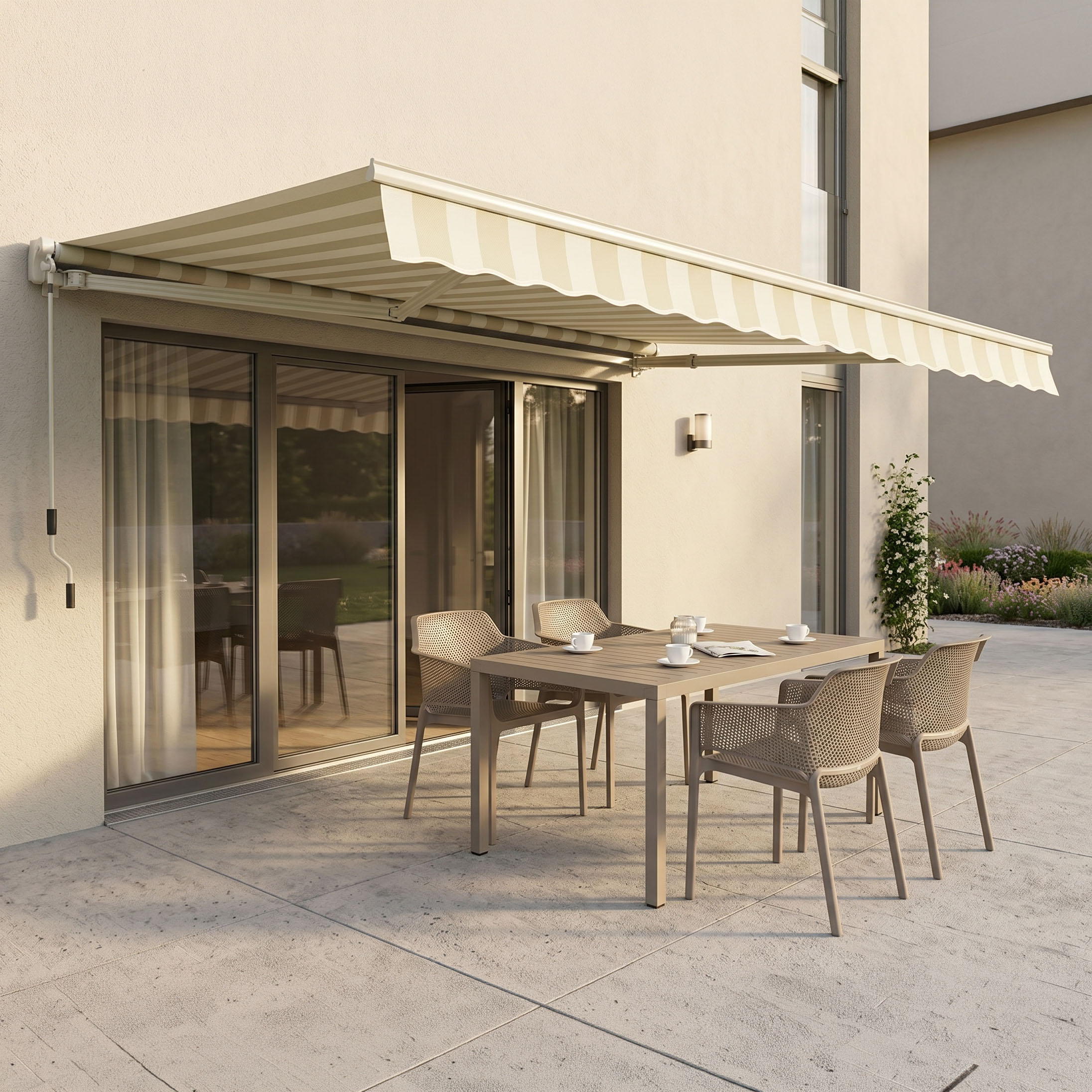 Markiza na balkon CLASSIC 300x250 White/Taupe - Gutroof