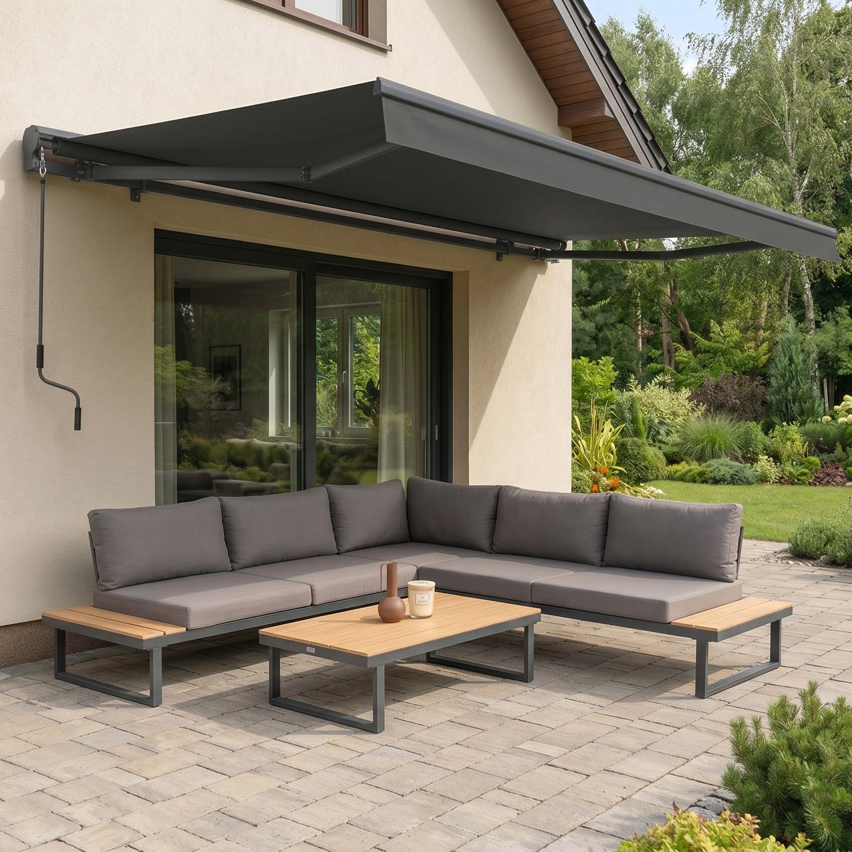 Markiza tarasowa PREMIUM 400x300 Grey - Gutroof