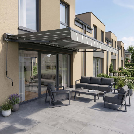 Markiza tarasowa PREMIUM 400x300 Grey/White - Gutroof
