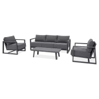 Komplet mebli ogrodowych z aluminium EVORA CAFFE Grey - FURRORE