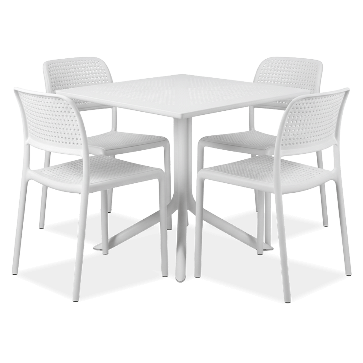 Zestaw mebli jadalnianych Nardi BORA BISTROT/CLIP 4+1 Bianco