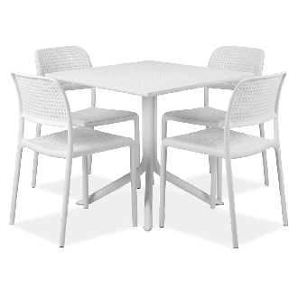 Zestaw mebli jadalnianych Nardi BORA BISTROT/CLIP 4+1 Bianco