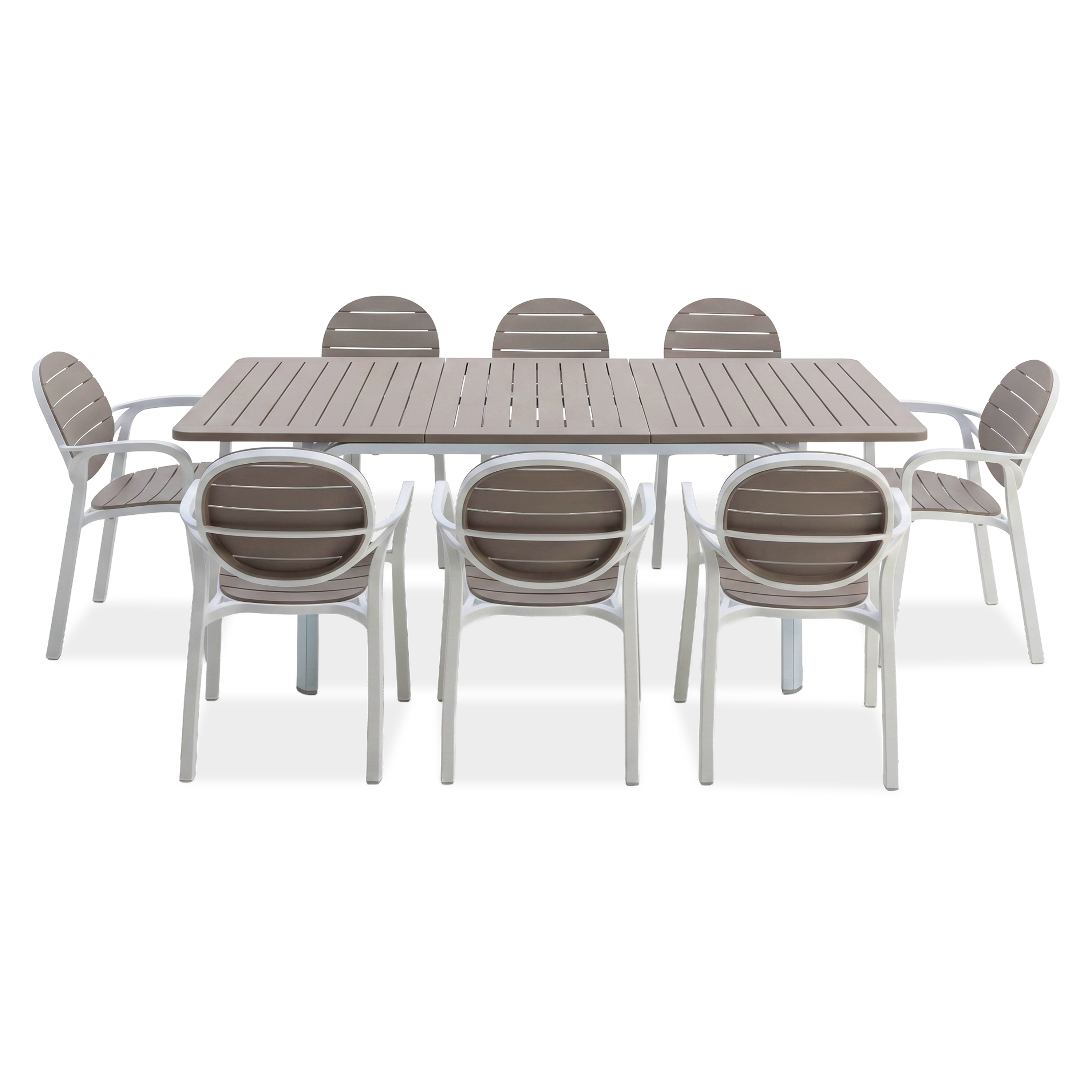 Zestaw mebli ogrodowych ERICA/ALLORO 8 + 1 Bianco Tortora - NARDI