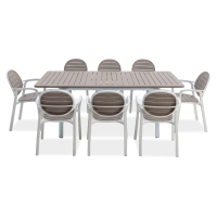 Zestaw mebli ogrodowych ERICA/ALLORO 8 + 1 Bianco Tortora - NARDI