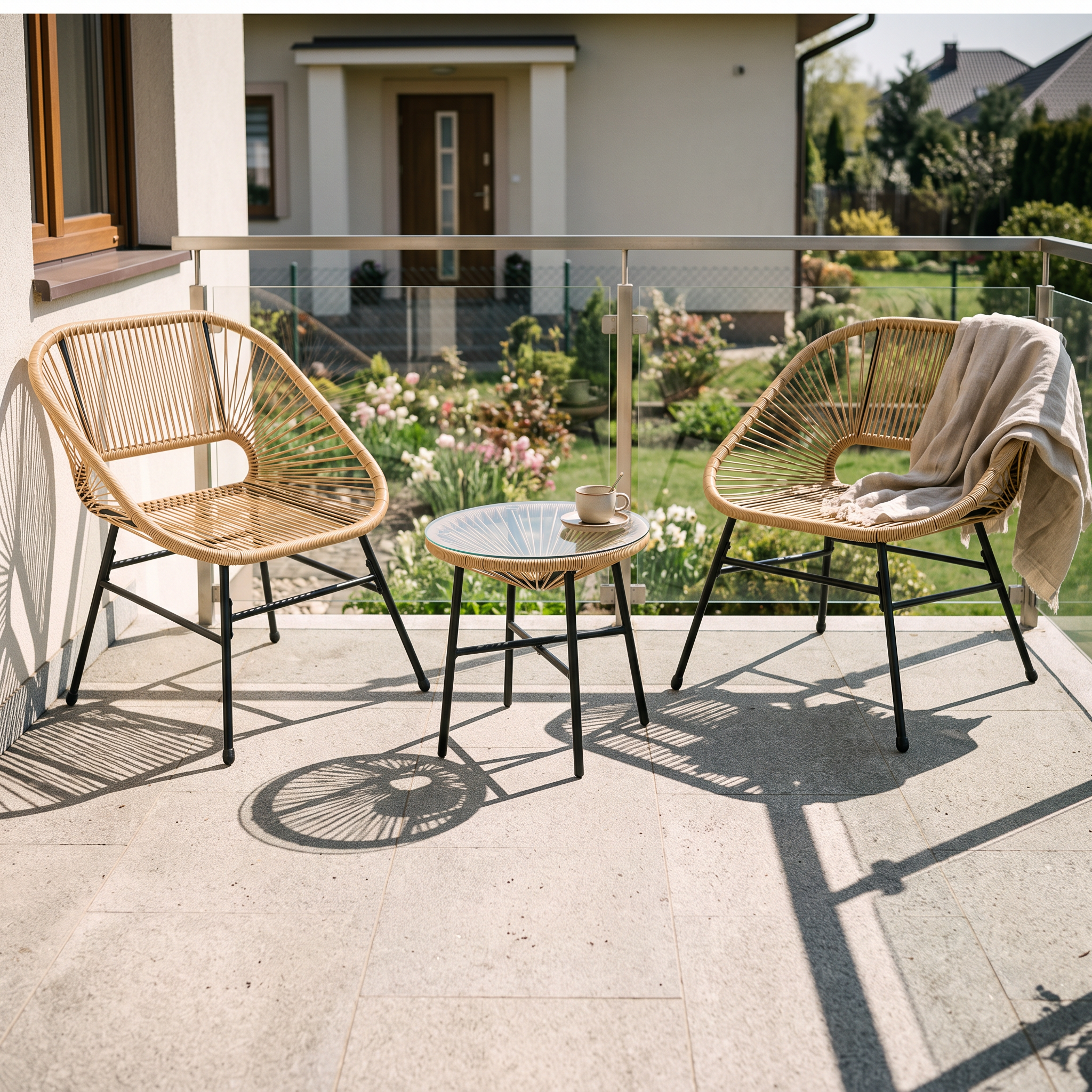 Meble na balkon 2+1 MAYA NEW Beige - Bjørkka — aranżacja