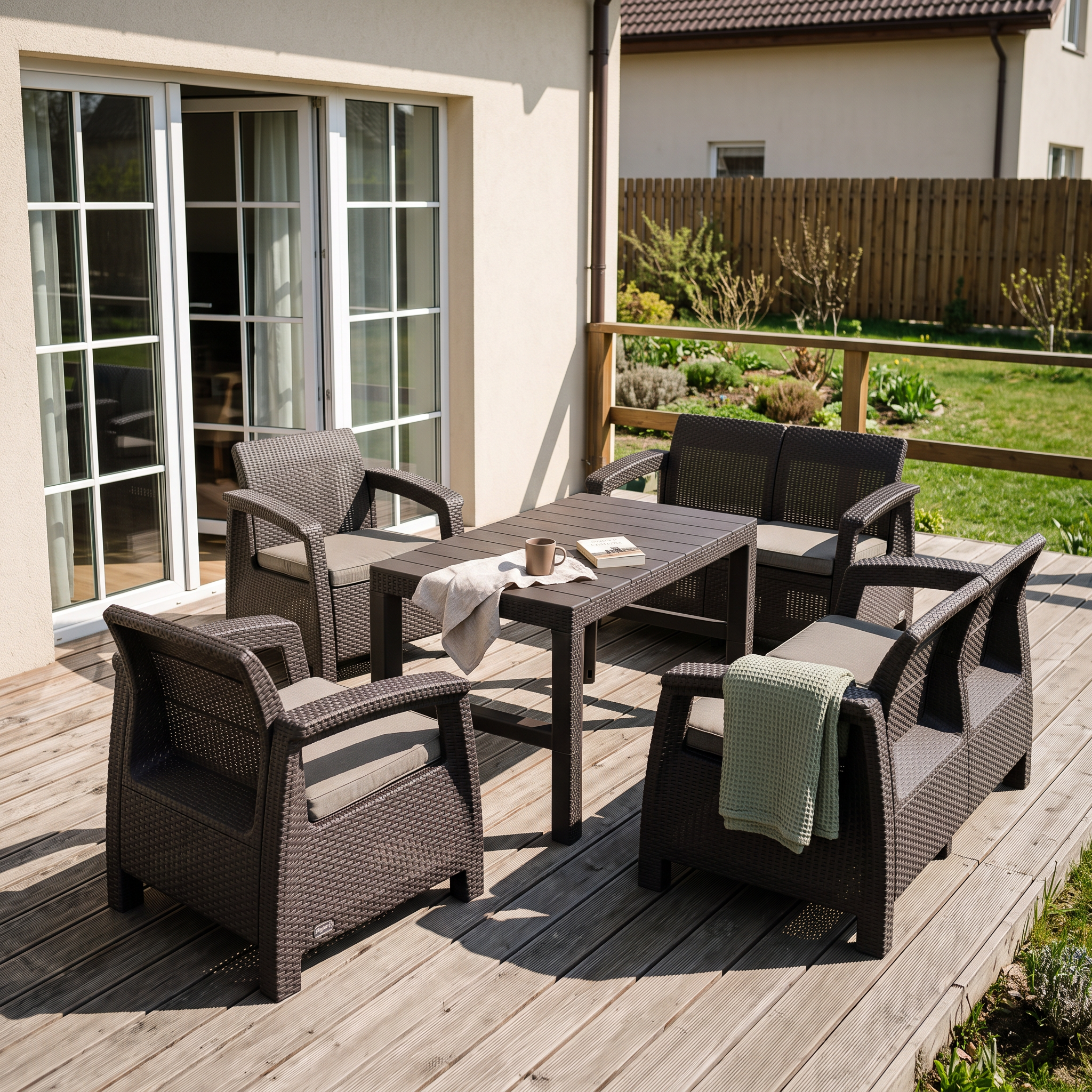 Meble ogrodowe CORFU FIESTA/LYON Brown — aranżacja