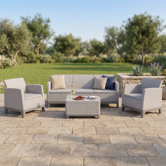 Meble ogrodowe SCANDI FORMA SET 3 Grey - Keter — aranżacja