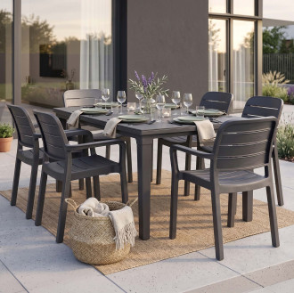 Meble ogrodowe TISARA/ FUTURA 6+1 Graphite - KETER