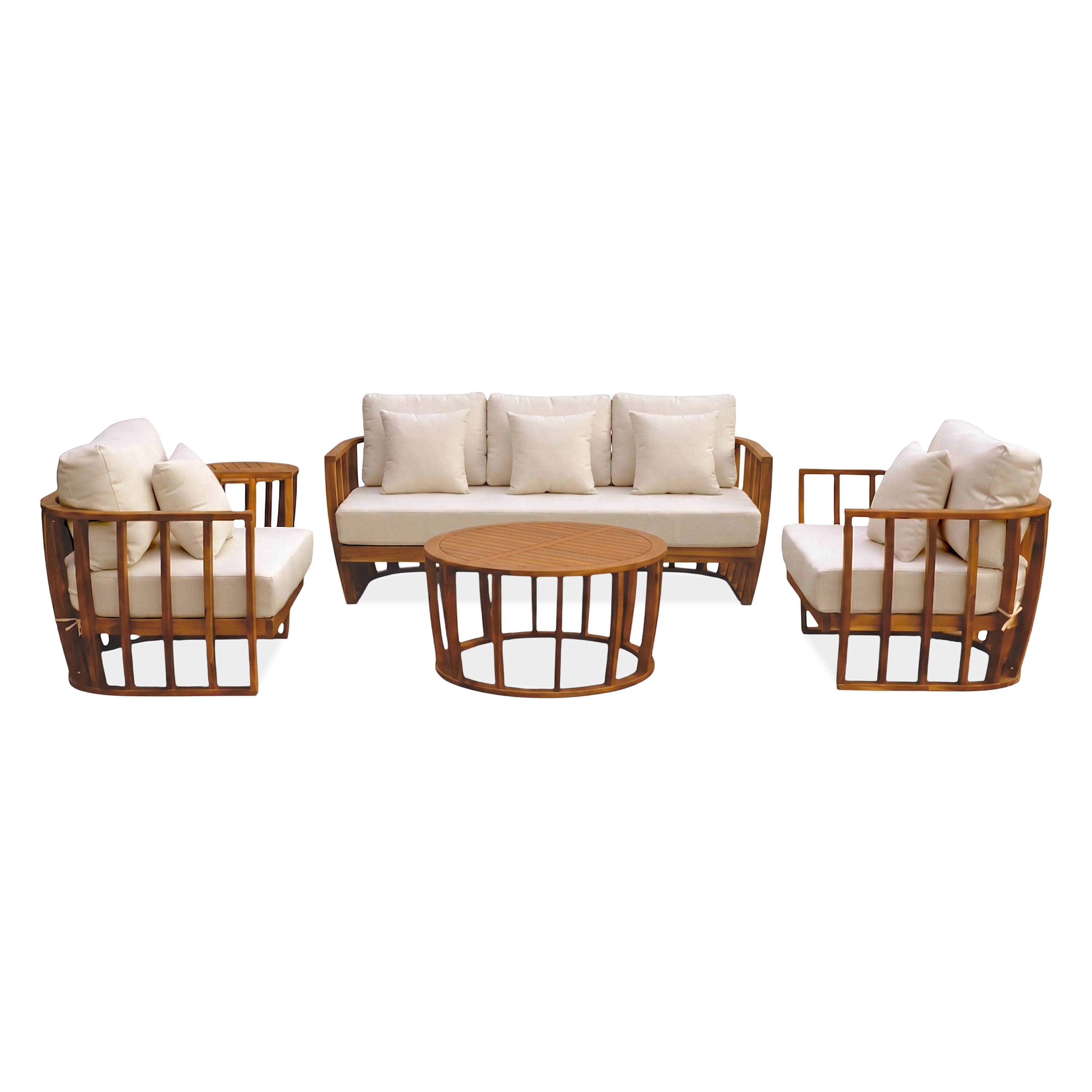 Komplet wypoczynkowy do ogrodu NUVIA CAFFE MAX drewniany ACACIA WOOD - BJORKKA