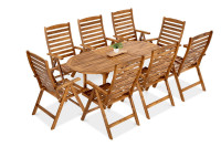 Meble ogrodowe z drewna AKADIA DINING 190/8+1- FOCUS GARDEN