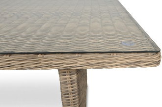 st&oacute;ł detale Meble technorattanowe TRIVENTO 3 DINING + PUFY Brown - Focus Garden