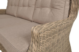 kanapa detale Meble technorattanowe TRIVENTO 3 DINING + PUFY Brown - Focus Garden