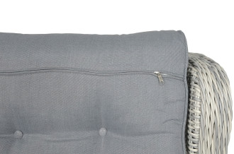 kanapa szczeg&oacute;ły Meble technorattanowe TRIVENTO 3 + PUFY White Grey - Focus Garden