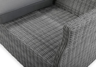 Meble technorattanowe TRIVENTO zbliżenie na siedzisko STONE GREY 