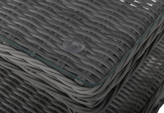 Meble technorattanowe TRIVENTO zbliżenie na szybe - stolik STONE GREY 
