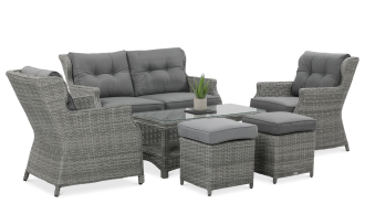 Meble technorattanowe TRIVENTO zestaw skos STONE GREY