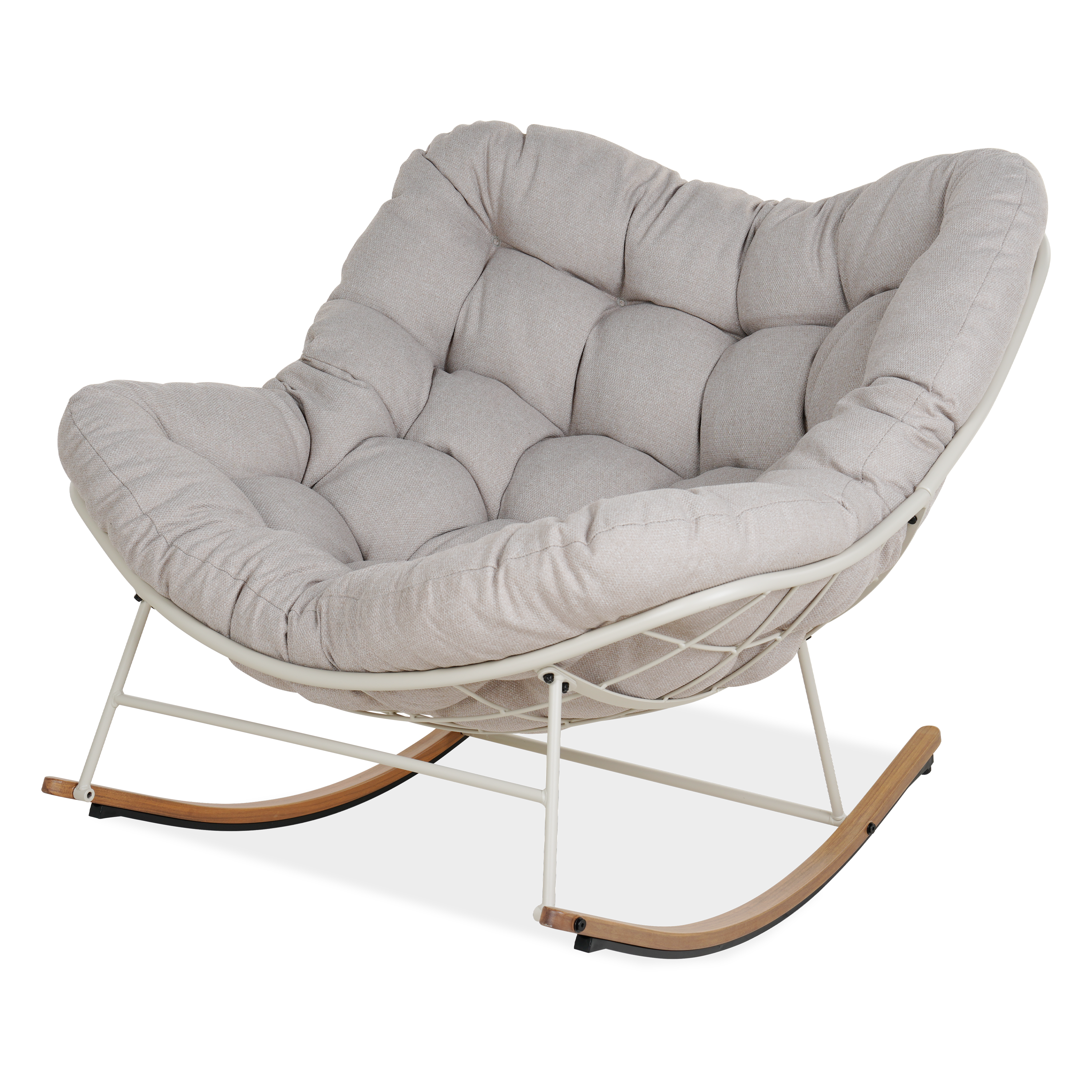 Fotel bujany RONDA Light Beige - BJORKKA