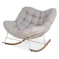 Fotel bujany RONDA Light Beige - BJORKKA