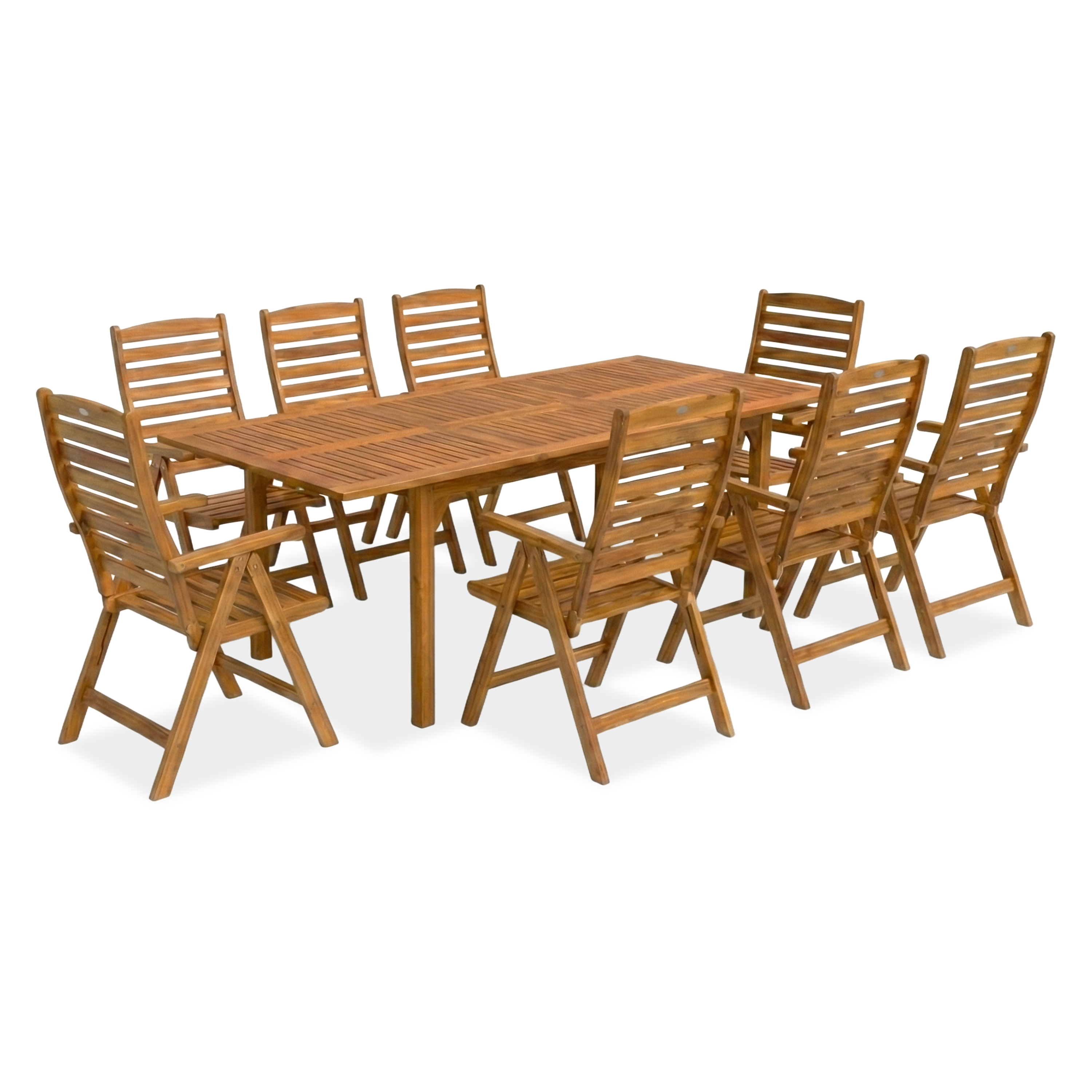 Zestaw mebli na taras z drewna AKADIA 210/8 + 1 - Bjørkka 