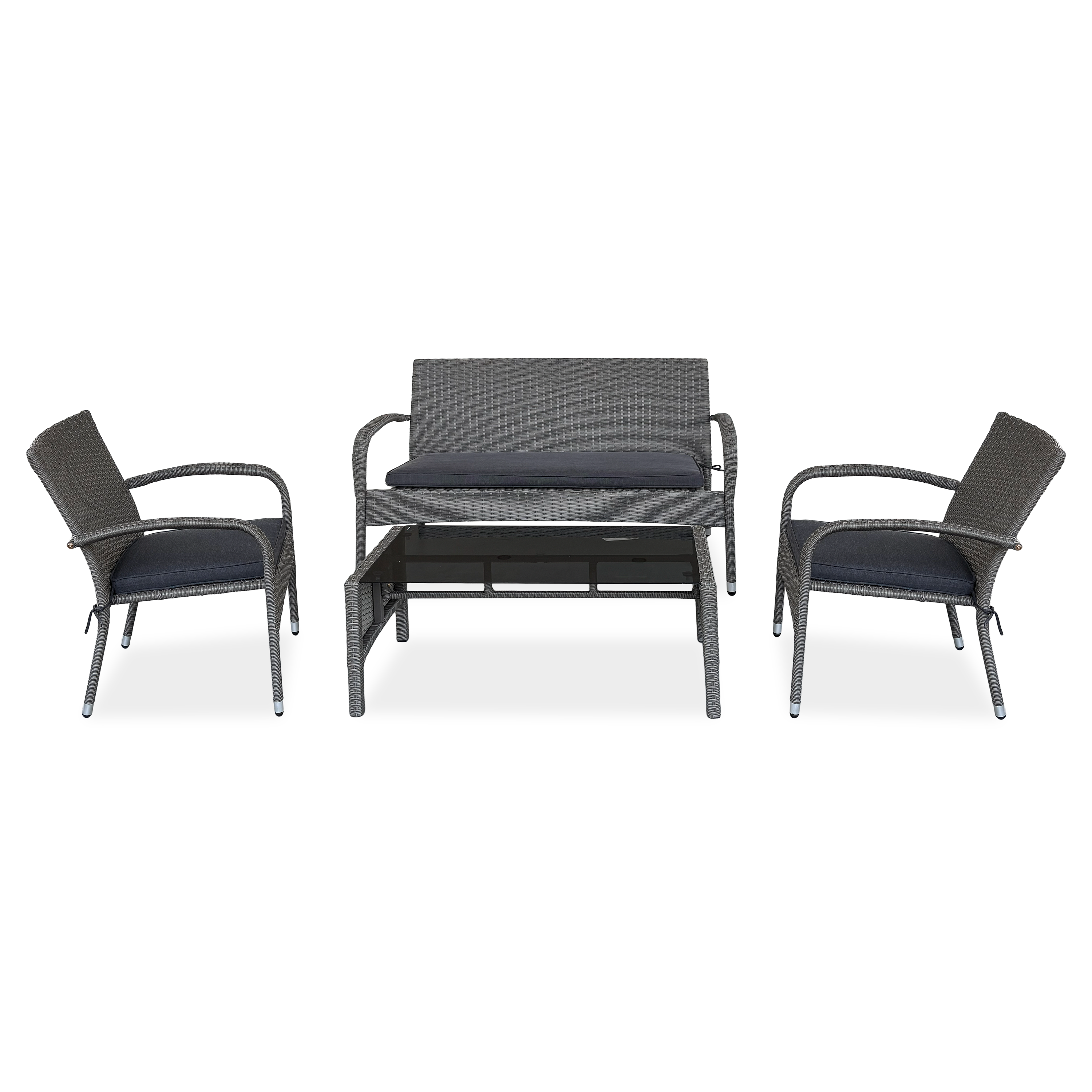 Zestaw wypoczynkowy z technorattanu SAN MARINO Grey- Bjørkka