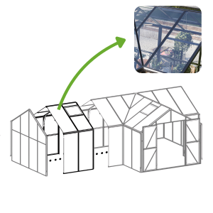 Moduł przedłużający do ogrodu zimowego Tribeca solid pc + glass 287x144cm