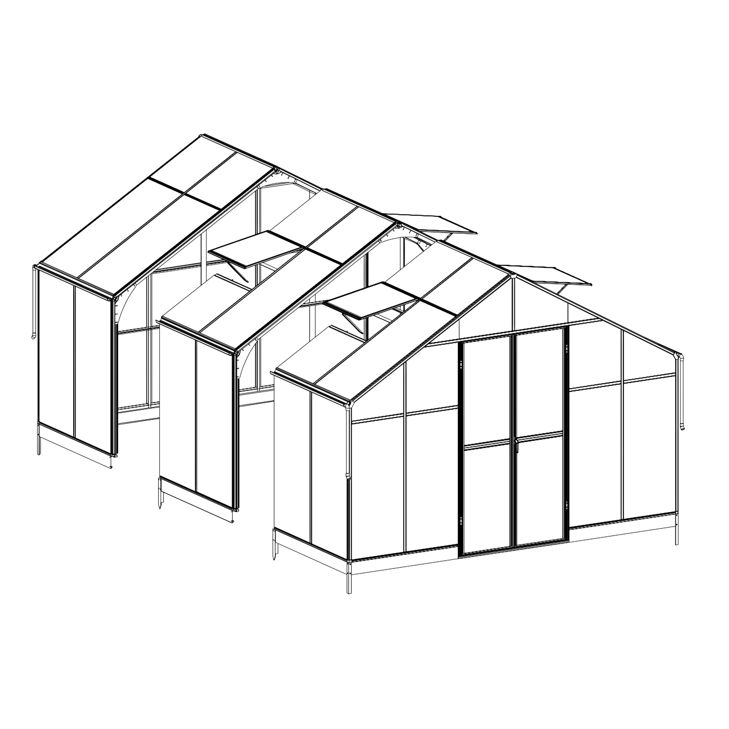 Moduł powiększający do szklarni Premium Solid PC Cultivo