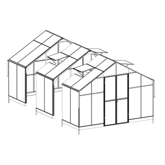 Moduł powiększający do szklarni Premium Solid PC Cultivo