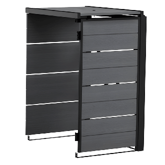 Szary moduł rozszerzający, dostawka powiększająca zabudowę na kosze na śmieci