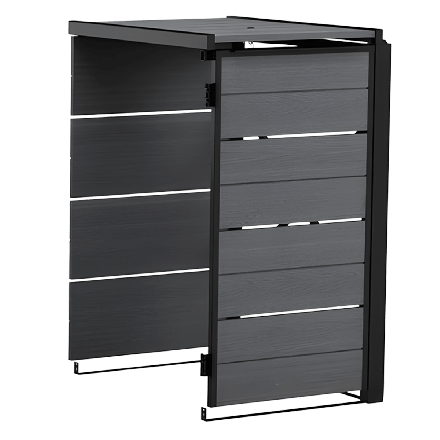 Szary moduł rozszerzający, dostawka powiększająca zabudowę na kosze na śmieci