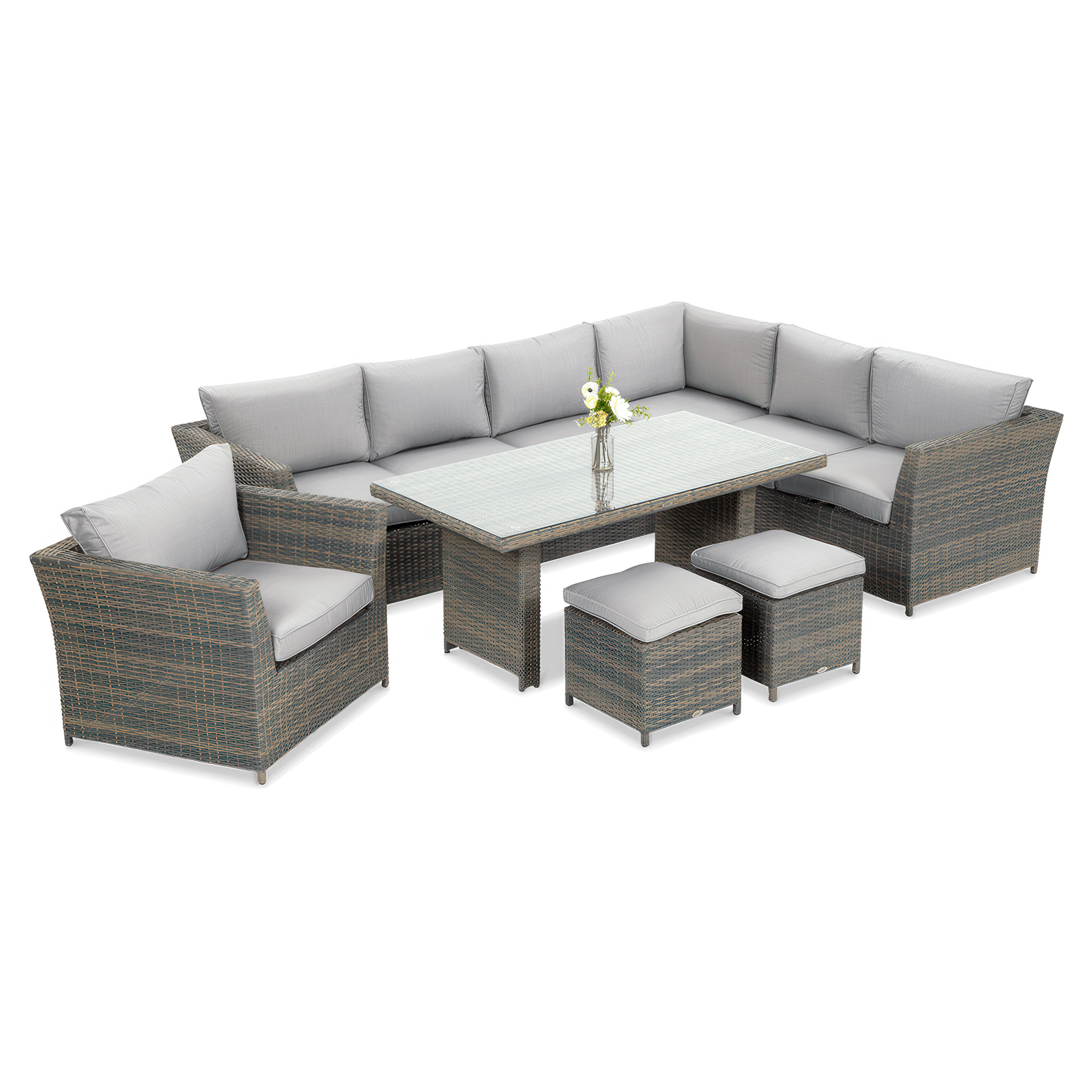 Narożnik technorattan MONIZ DINING PLUS Grey