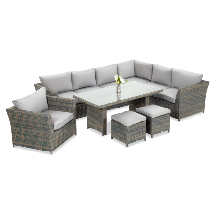 Narożnik technorattan MONIZ DINING PLUS Grey