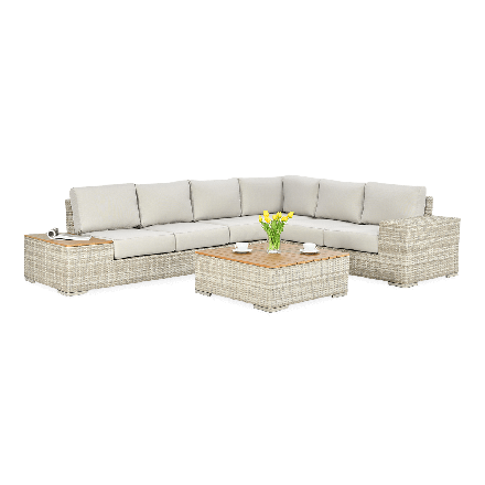 Narożnik technorattan AVOCADO WOOD Beige