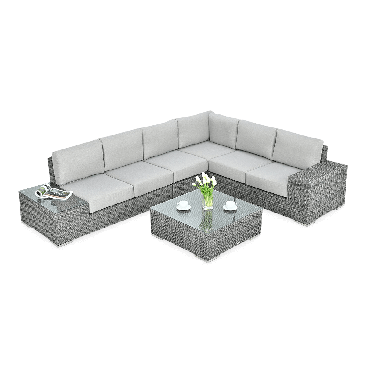 Narożnik technorattan AVOCADO Dark Grey