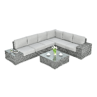 Narożnik technorattan AVOCADO Dark Grey