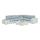 Narożnik technorattan AVOCADO White Grey