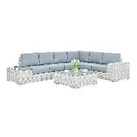 Narożnik technorattan AVOCADO White Grey