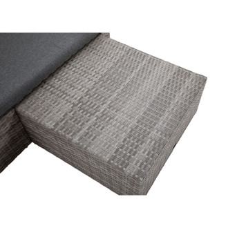 Narożnik technorattanowy, stolik LIZBONA Grey Focus Garden