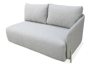 Dwuosobowy moduł narożnika ogrodowego AURA CAFFE Melange Grey w kolorze szarym z miękkimi poduszkami oparciowymi