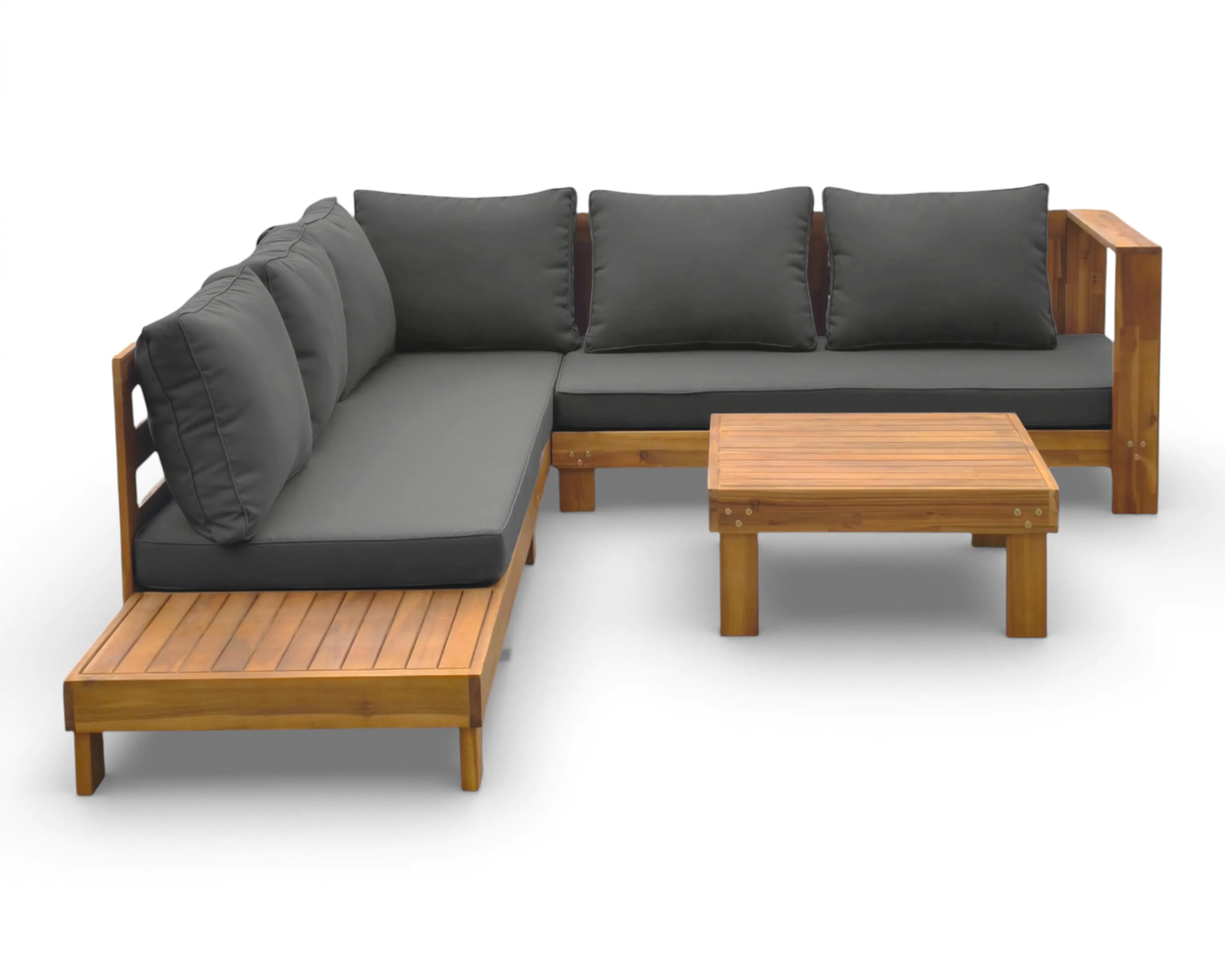 Narożnik i stolik z drewna HAVLA CAFFE  ACACIA WOOD - BJORKKA