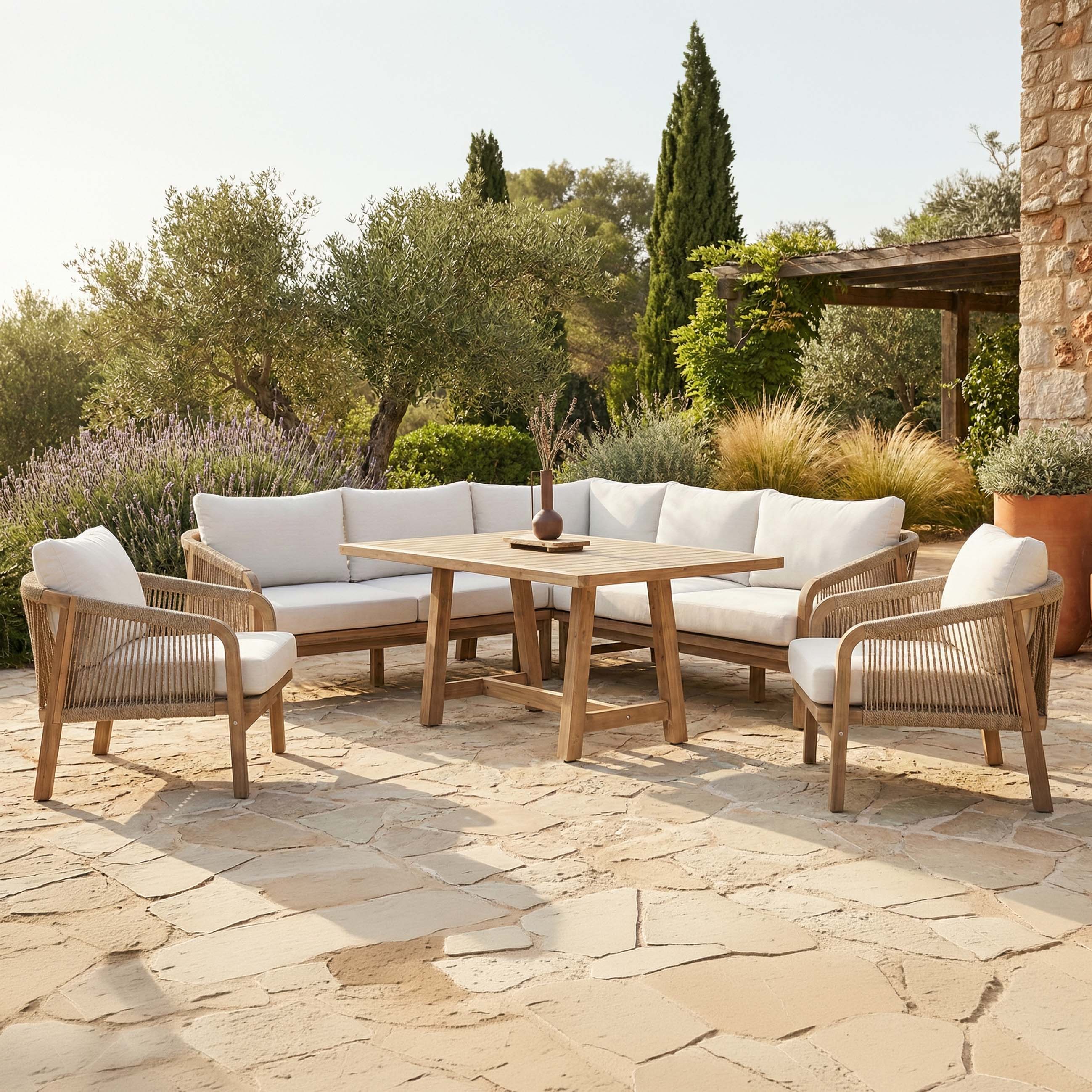 Narożnik ogrodowy z drewna akacjowego MARIGOLD dining - FURRORE