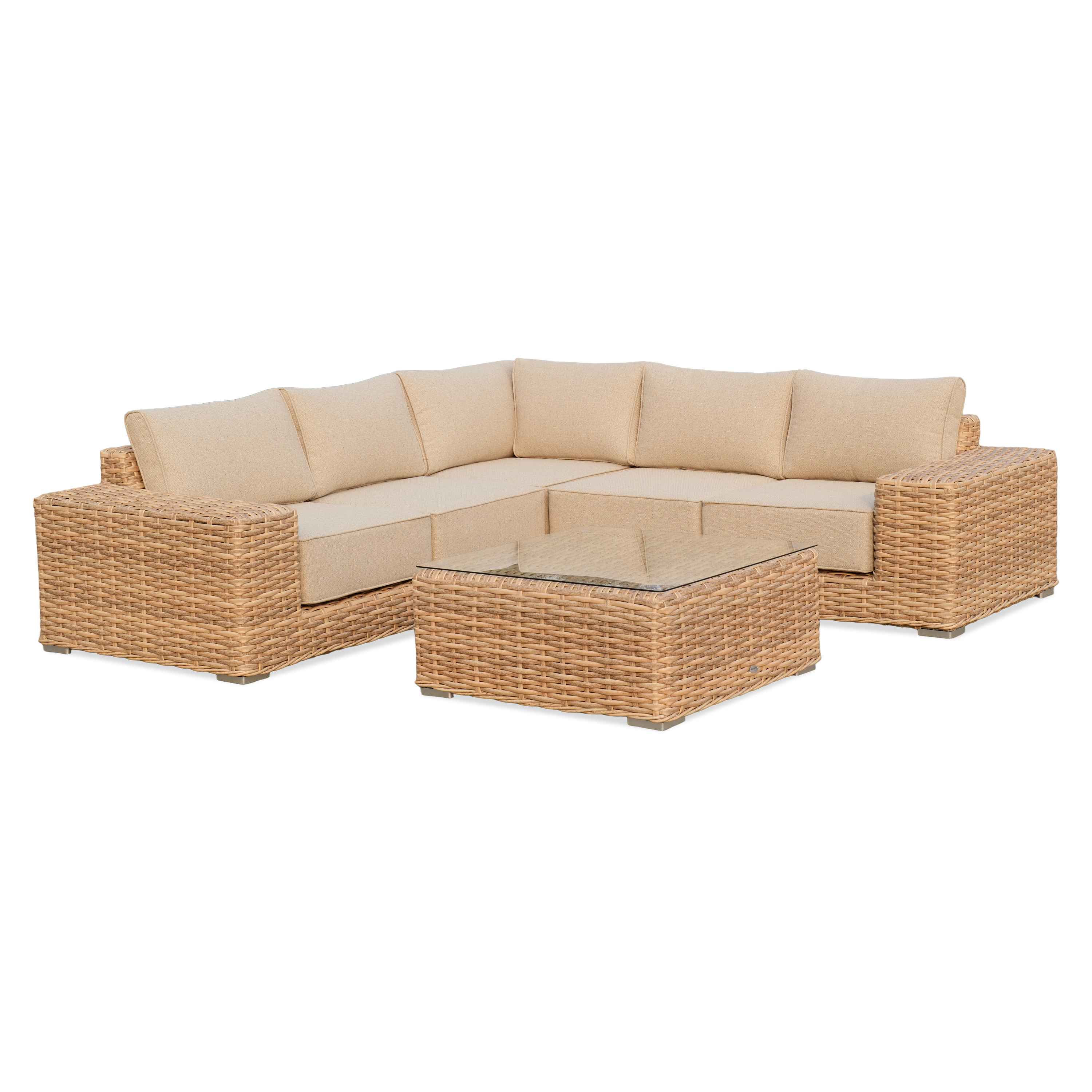 Narożnik ogrodowy z technorattanu VEGA CAFFE Beige - FURRORE